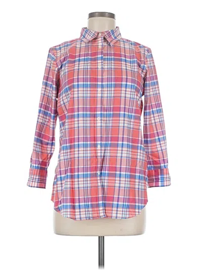 Pre-owned Chaps 3/4 Sleeve Button Down Shirt In Pink