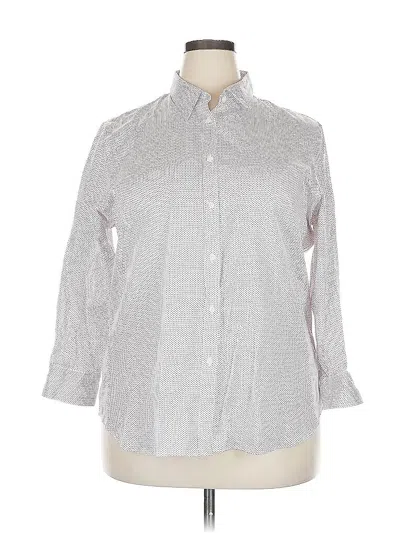 Pre-owned Chaps 3/4 Sleeve Button Down Shirt In White