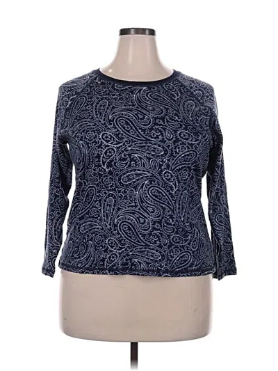 Pre-owned Chaps 3/4 Sleeve Top Blue Boatneck Tops