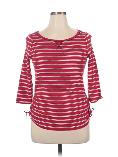 Pre-owned Chaps 3/4 Sleeve Top Red Boatneck Tops