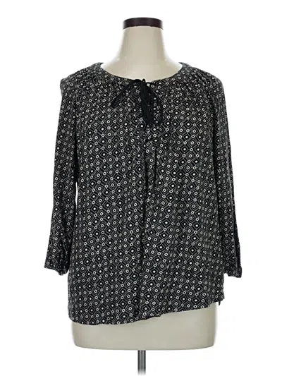 Pre-owned Chaps 3/4 Sleeve T-shirt In Black