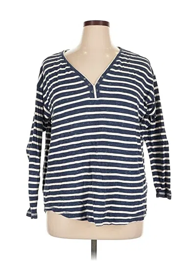 Pre-owned Chaps 3/4 Sleeve T-shirt In Blue