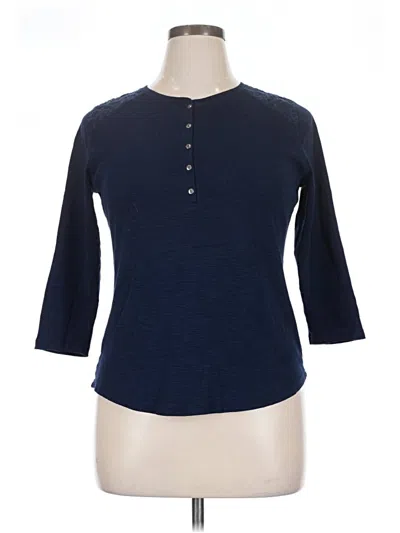 Pre-owned Chaps 3/4 Sleeve T-shirt In Blue