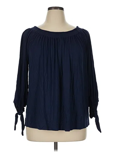 Pre-owned Chaps 3/4 Sleeve T-shirt In Blue