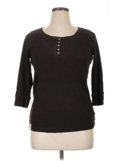 Pre-owned Chaps 3/4 Sleeve T-shirt In Brown