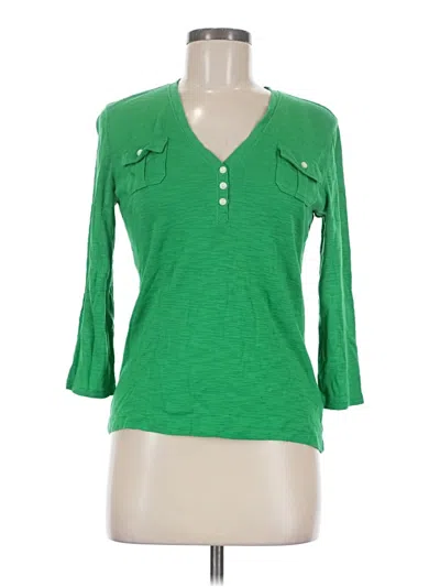 Pre-owned Chaps 3/4 Sleeve T-shirt In Green