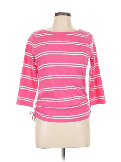 Pre-owned Chaps 3/4 Sleeve T-shirt In Pink