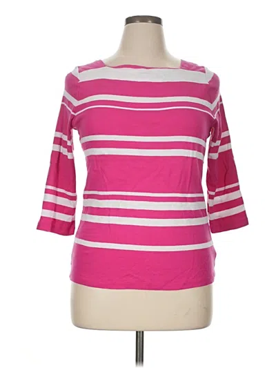 Pre-owned Chaps 3/4 Sleeve T-shirt In Pink