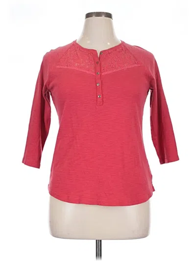 Pre-owned Chaps 3/4 Sleeve T-shirt In Red