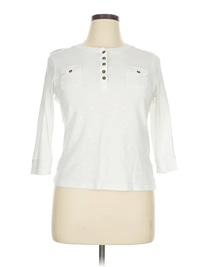 Pre-owned Chaps 3/4 Sleeve T-shirt In White