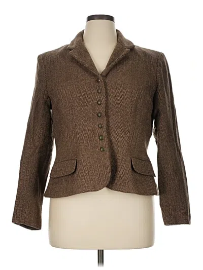 Pre-owned Chaps Blazer Jacket In Brown