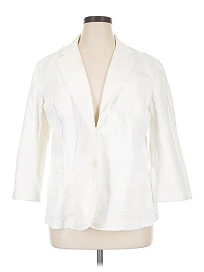 Pre-owned Chaps Blazer Jacket In White