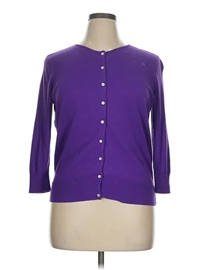 Pre-owned Chaps Cardigan Sweater In Purple