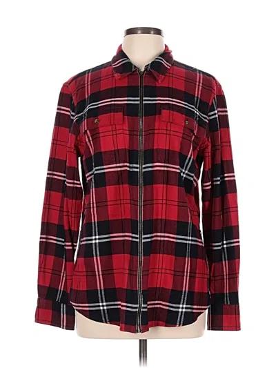 Pre-owned Chaps Cardigan Sweater In Red