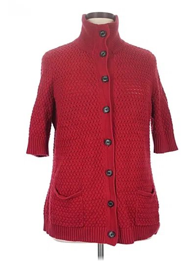 Pre-owned Chaps Cardigan Sweater In Red