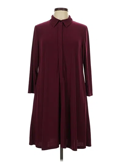 Pre-owned Chaps Casual Dress In Burgundy
