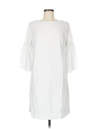 Pre-owned Chaps Casual Dress In White