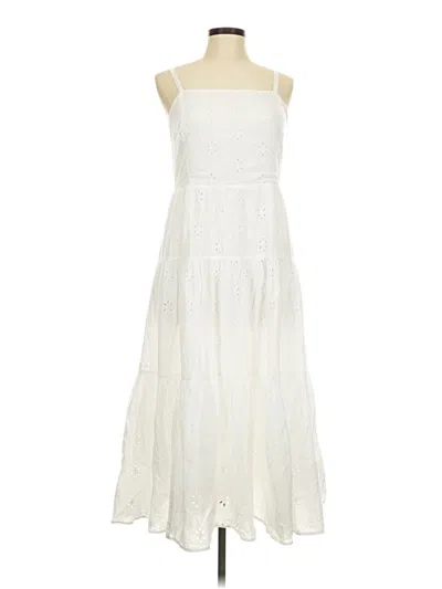 Pre-owned Chaps Casual Dress In White
