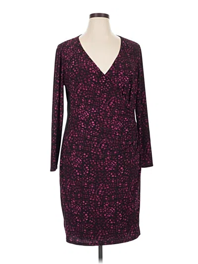Pre-owned Chaps Cocktail Dress In Burgundy