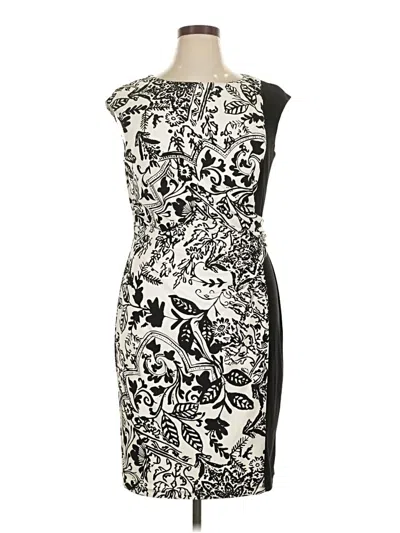 Pre-owned Chaps Cocktail Dress In White