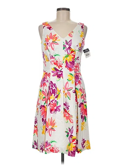 Pre-owned Chaps Cocktail Dress In White