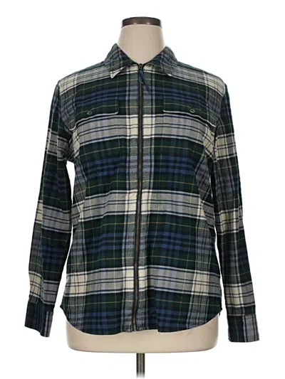 Pre-owned Chaps Fleece Jacket In Green