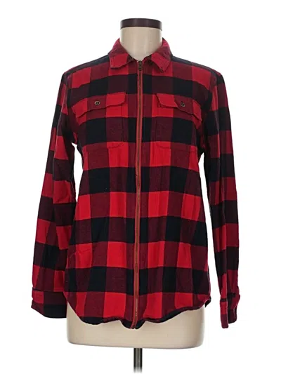 Pre-owned Chaps Fleece Jacket In Red