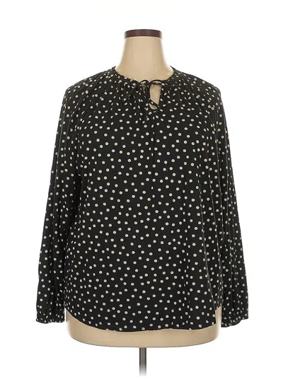 Pre-owned Chaps Long Sleeve Blouse In Black