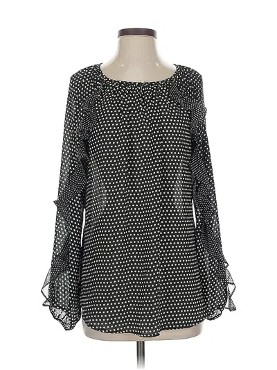 Pre-owned Chaps Long Sleeve Blouse In Black