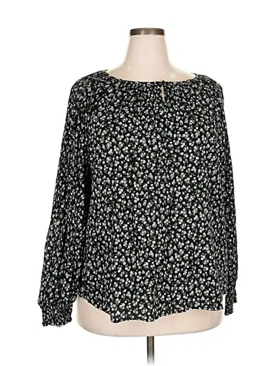 Pre-owned Chaps Long Sleeve Blouse In Black
