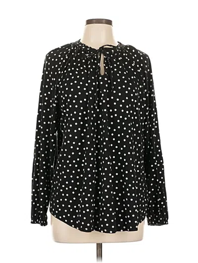 Pre-owned Chaps Long Sleeve Blouse In Black