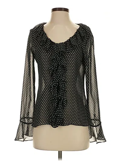 Pre-owned Chaps Long Sleeve Blouse In Black