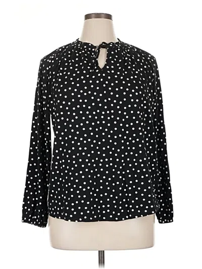 Pre-owned Chaps Long Sleeve Blouse In Black