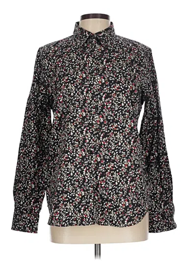 Pre-owned Chaps Long Sleeve Blouse In Black