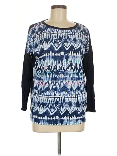 Pre-owned Chaps Long Sleeve Blouse In Blue