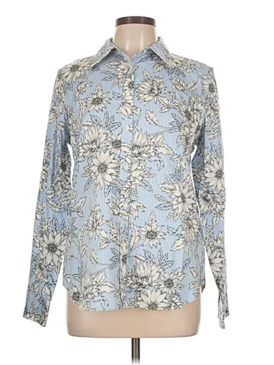 Pre-owned Chaps Long Sleeve Blouse In Blue