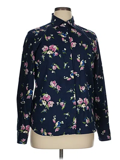 Pre-owned Chaps Long Sleeve Blouse In Blue