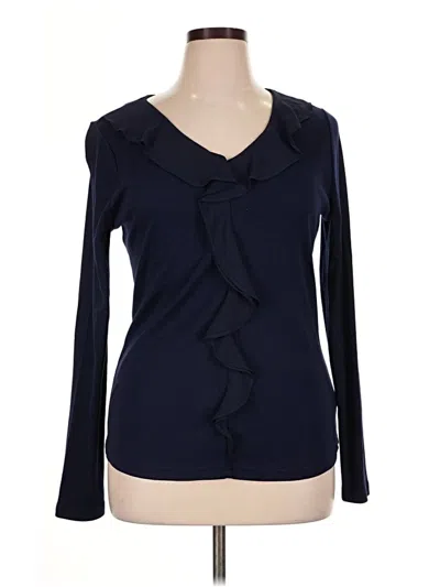 Chaps Long Sleeve Blouse In Blue