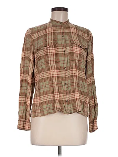 Pre-owned Chaps Long Sleeve Blouse In Brown