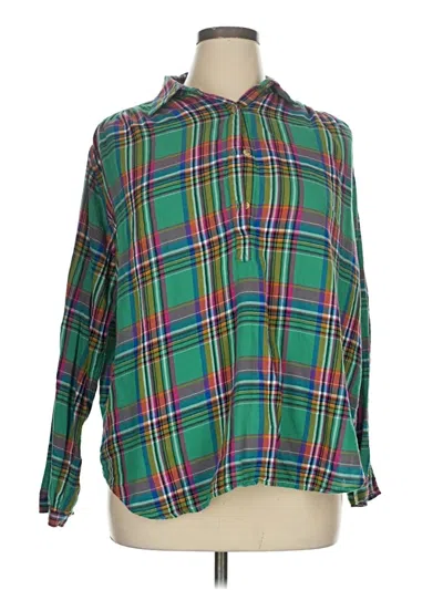 Pre-owned Chaps Long Sleeve Blouse In Green