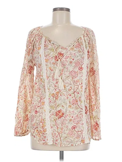 Pre-owned Chaps Long Sleeve Blouse In Ivory