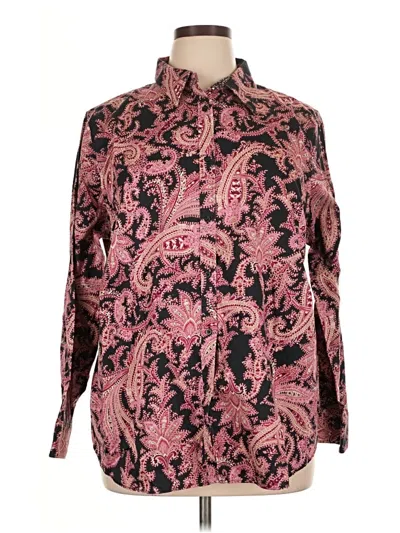 Pre-owned Chaps Long Sleeve Blouse In Pink