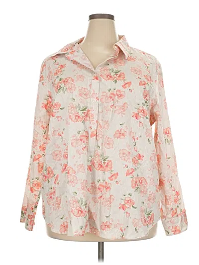 Pre-owned Chaps Long Sleeve Blouse In Pink