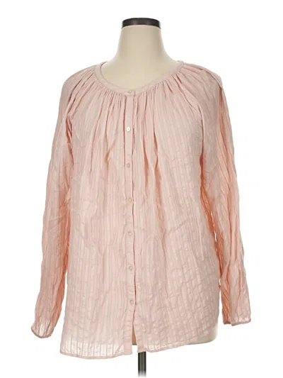 Pre-owned Chaps Long Sleeve Blouse In Pink