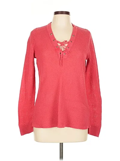 Pre-owned Chaps Long Sleeve Blouse In Red