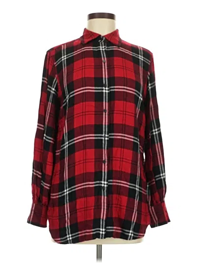 Pre-owned Chaps Long Sleeve Blouse In Red