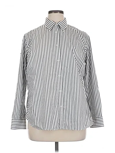 Pre-owned Chaps Long Sleeve Blouse In Silver