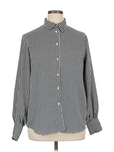 Pre-owned Chaps Long Sleeve Blouse In Silver