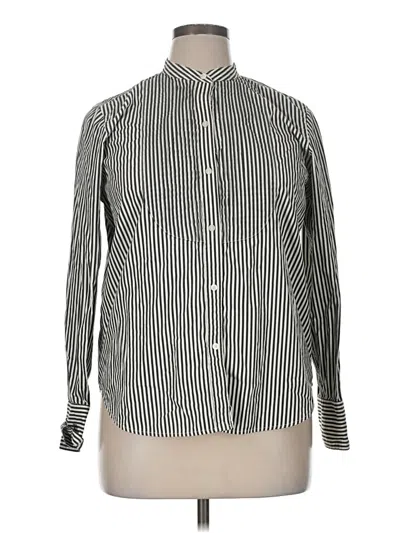Pre-owned Chaps Long Sleeve Blouse In Silver