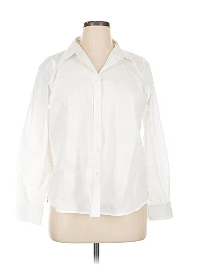 Pre-owned Chaps Long Sleeve Blouse In White